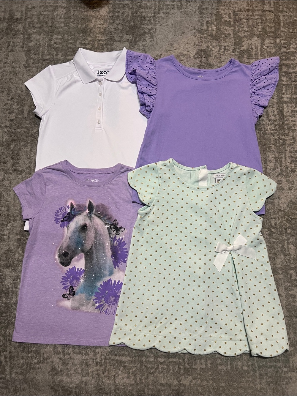 🔥4/20! Bundle of 4 girls short sleeve shirts. Size M 7/8.